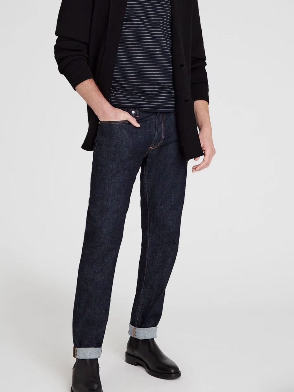Club Monaco Men's Deep Blue Straight Jeans
